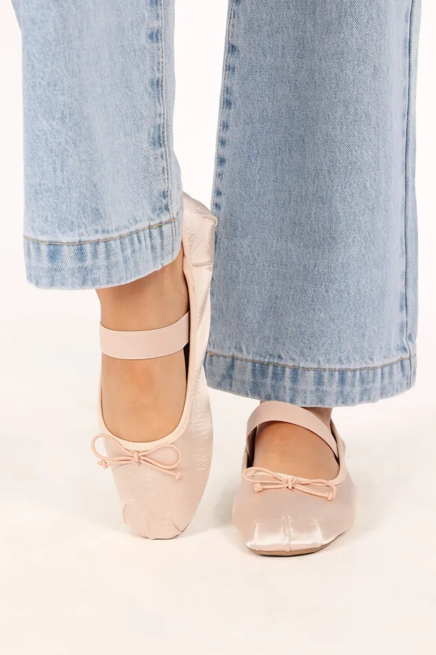 Mystic Ballet Flat 8211 Blush Satin Blush Satin Women Flats petalandpup