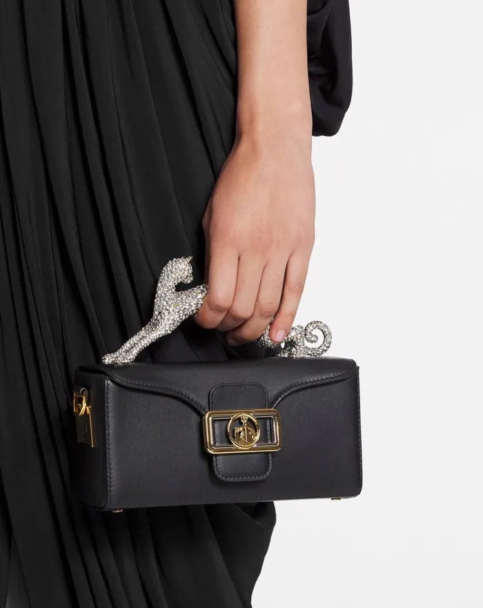 Nano Pencil Cat Leather And Rhinestone Bag Black Women Lanvin Crossbody Bags and Shoulder Bags