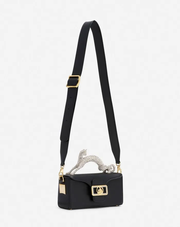 Nano Pencil Cat Leather And Rhinestone Bag Black Women Lanvin Crossbody Bags and Shoulder Bags