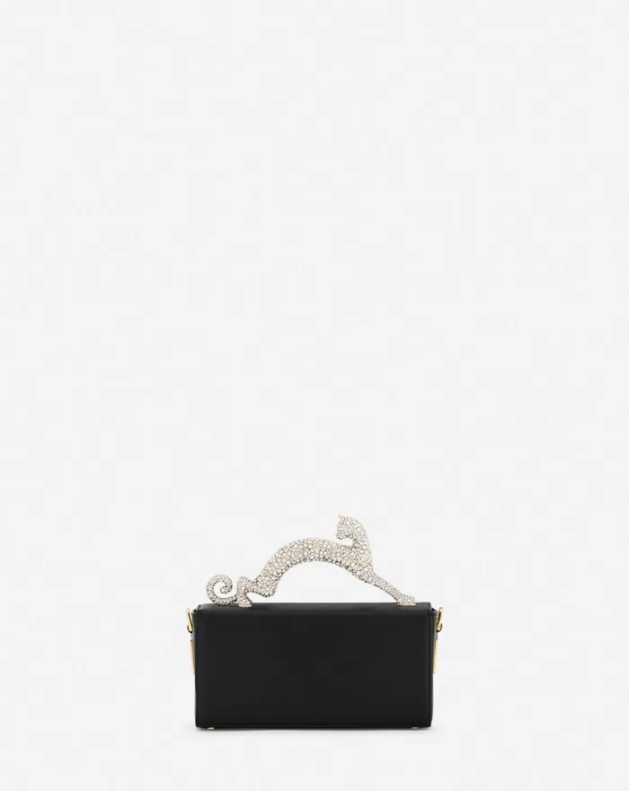 Nano Pencil Cat Leather And Rhinestone Bag Black Women Lanvin Crossbody Bags and Shoulder Bags
