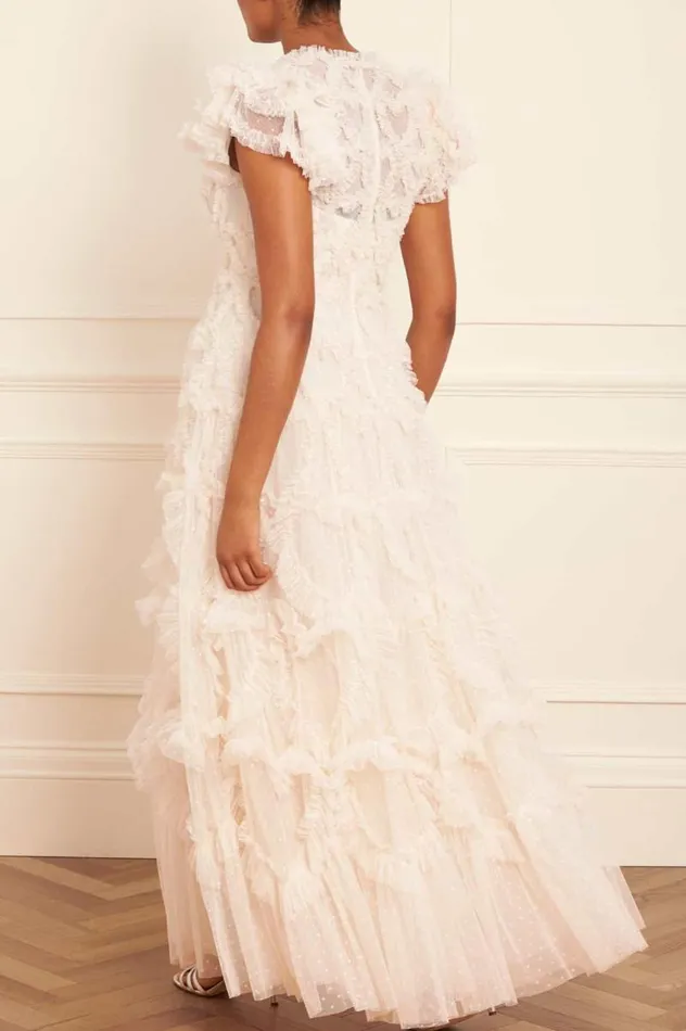 Needle and Thread Dresses Amorette VNeck Gown Champagne 8211 Women