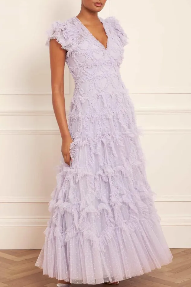 Needle and Thread Dresses Amorette VNeck Gown Purple 8211 Women