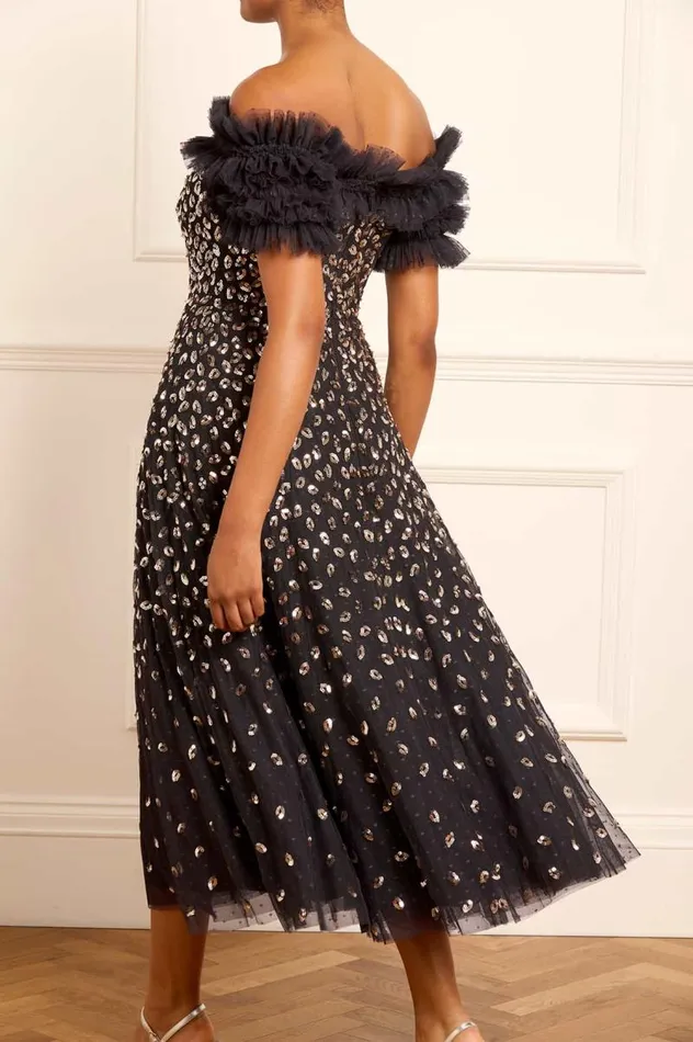 Needle and Thread Dresses Autumn Leaves OffShoulder Ballerina Dress Black 8211 Women