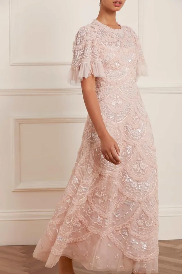 Needle and Thread Dresses Carmen Ruffle Ankle Gown Pink 8211 Women