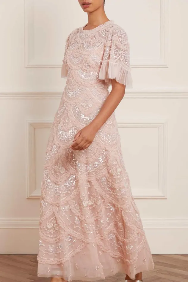 Needle and Thread Dresses Carmen Ruffle Ankle Gown Pink 8211 Women