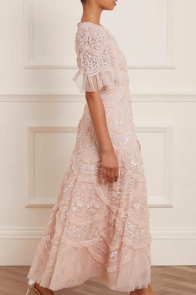 Needle and Thread Dresses Carmen Ruffle Ankle Gown Pink 8211 Women