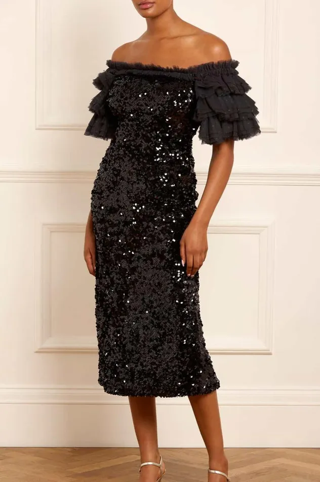 Needle and Thread Dresses Essie OffShoulder Ballerina Dress Black 8211 Women