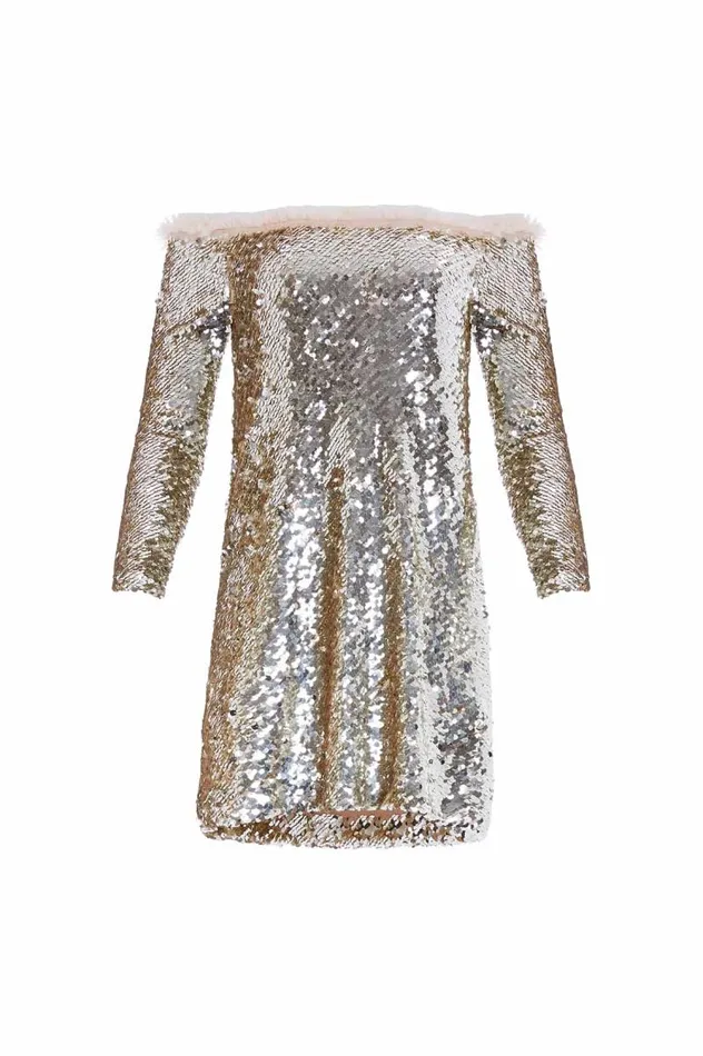 Needle and Thread Dresses Evie OffShoulder Micro Mini Dress Silver 8211 Women