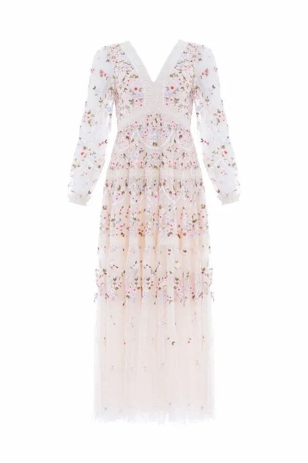 Needle and Thread Dresses Garland Ribbon Ankle Gown Champagne 8211 Women