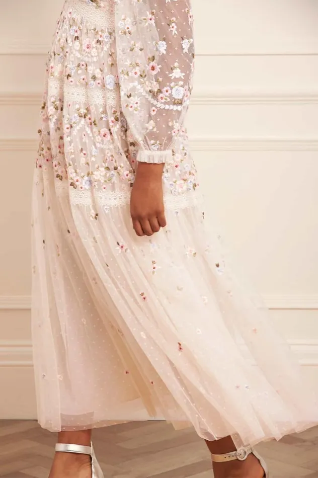 Needle and Thread Dresses Garland Ribbon Ankle Gown Champagne 8211 Women