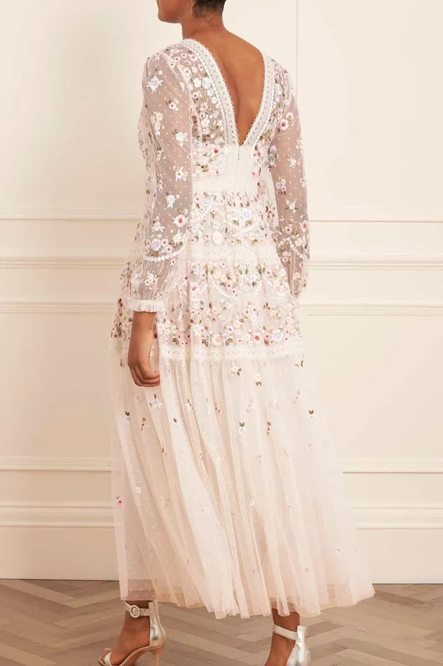 Needle and Thread Dresses Garland Ribbon Ankle Gown Champagne 8211 Women