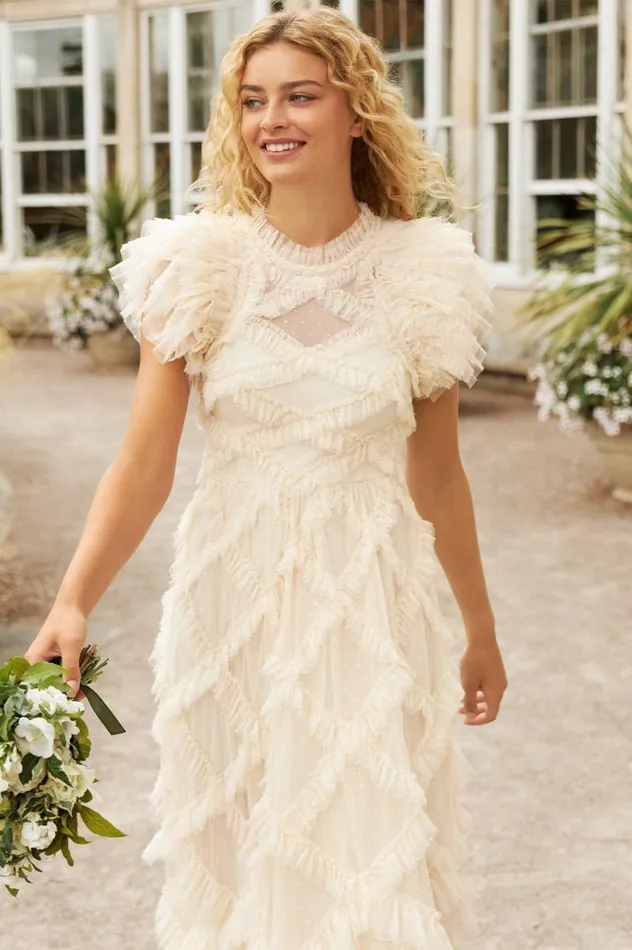 Needle and Thread Dresses Genevieve Ruffle Gown Champagne 8211 Women