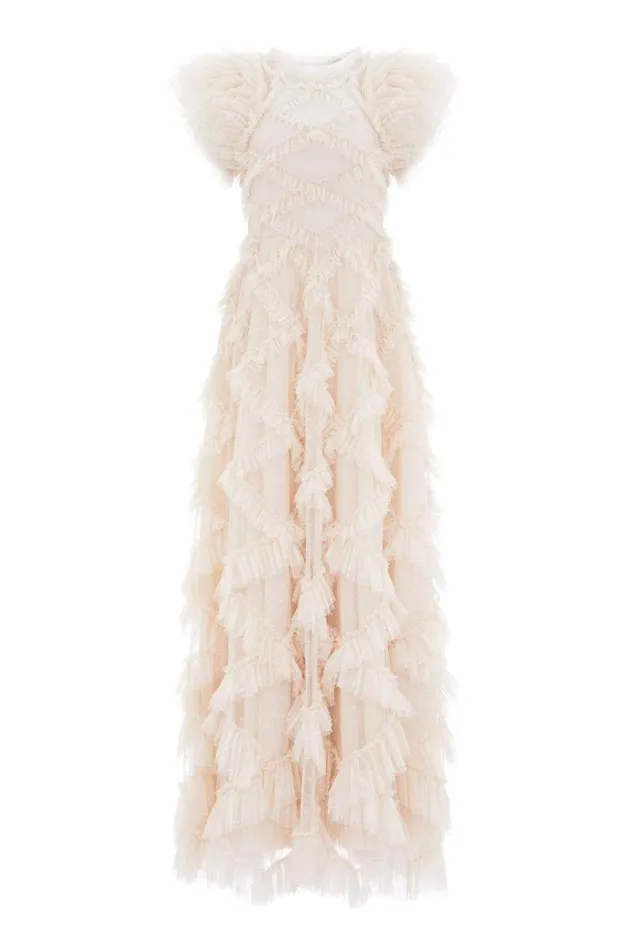 Needle and Thread Dresses Genevieve Ruffle Gown Champagne 8211 Women