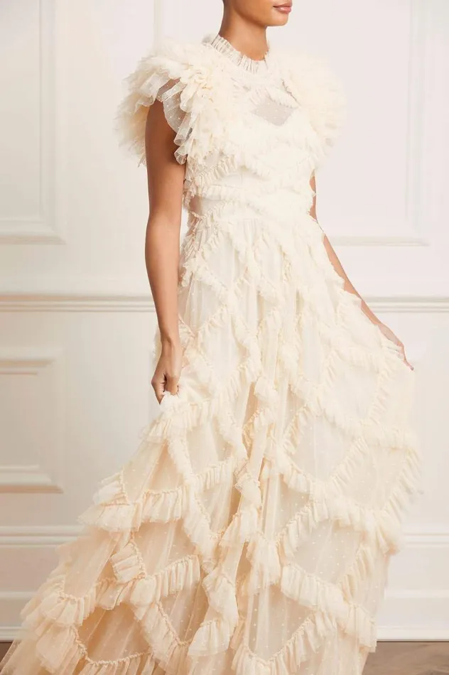 Needle and Thread Dresses Genevieve Ruffle Gown Champagne 8211 Women
