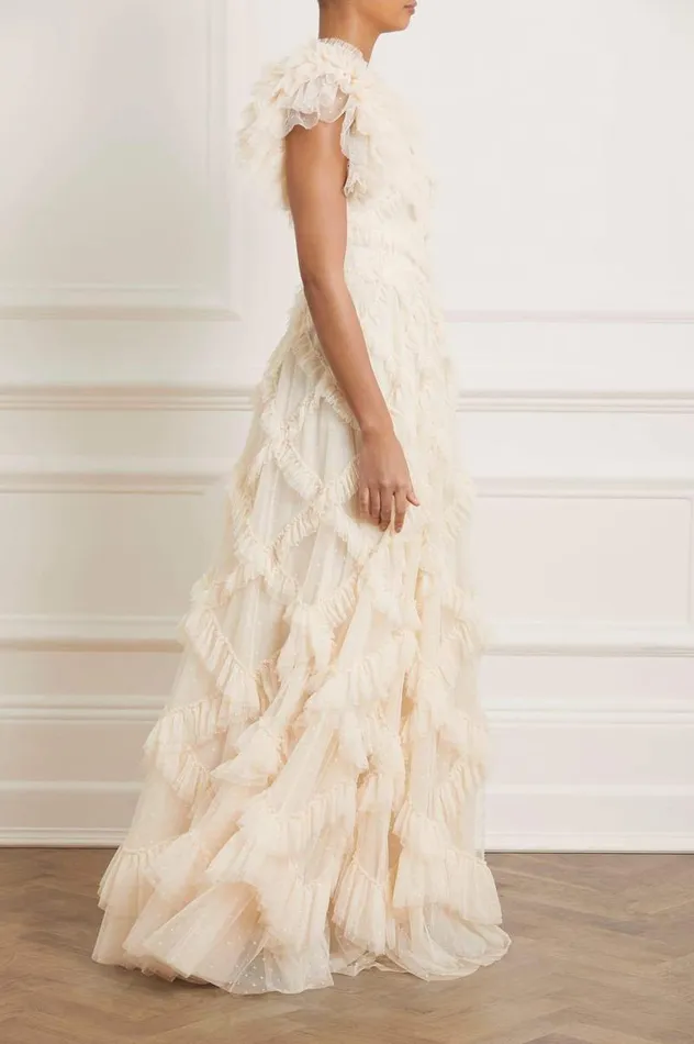 Needle and Thread Dresses Genevieve Ruffle Gown Champagne 8211 Women