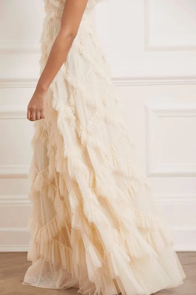 Needle and Thread Dresses Genevieve Ruffle Gown Champagne 8211 Women