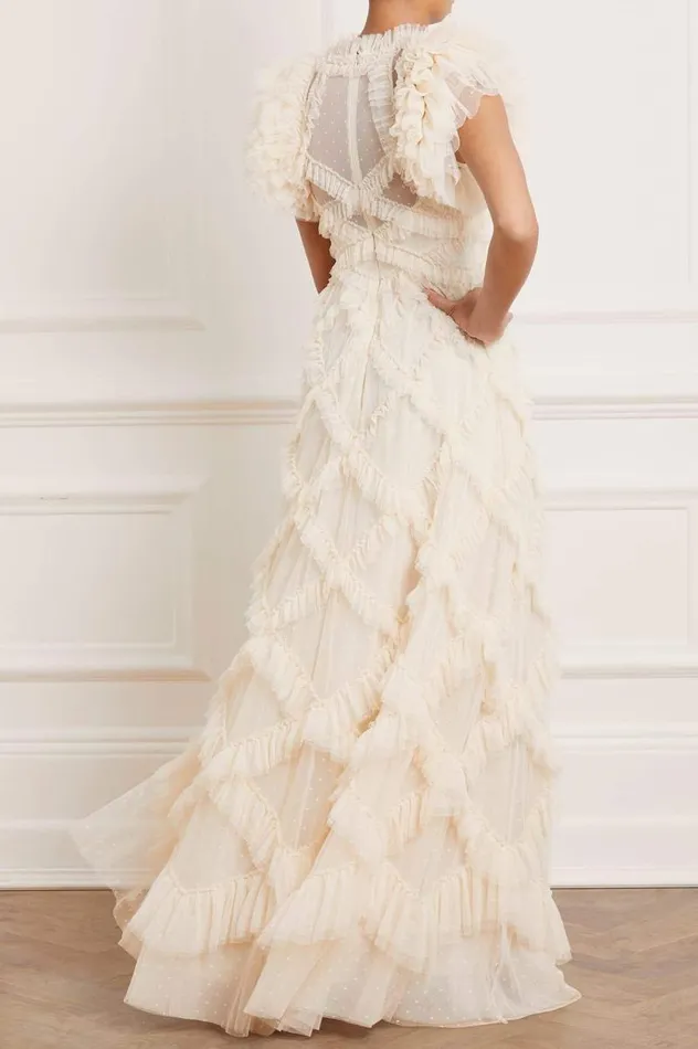 Needle and Thread Dresses Genevieve Ruffle Gown Champagne 8211 Women