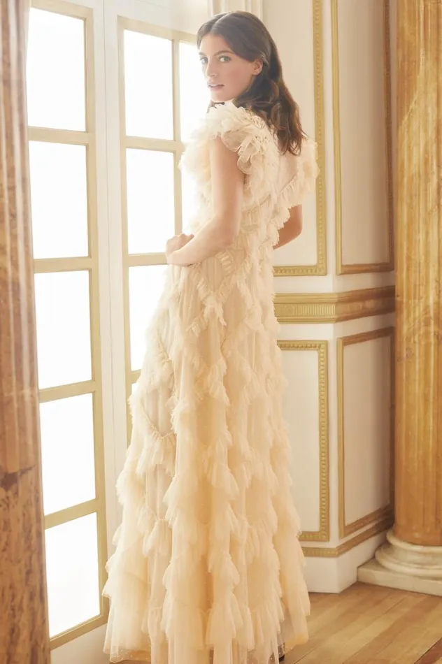 Needle and Thread Dresses Genevieve Ruffle Gown Champagne 8211 Women