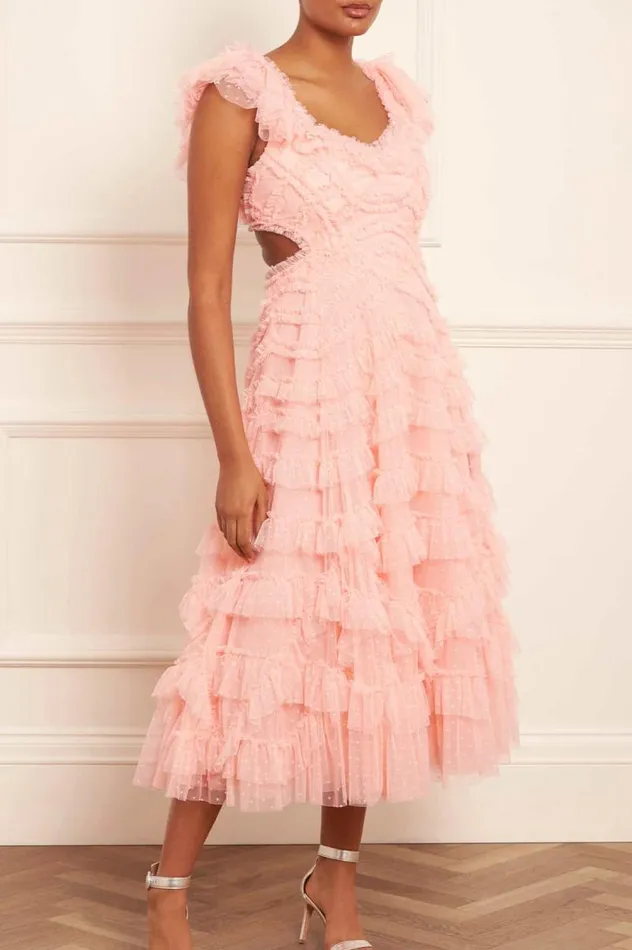 Needle and Thread Dresses Lola Backless Ballerina Dress Coral 8211 Women