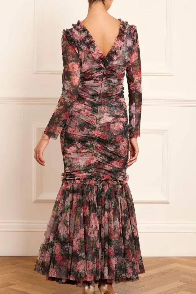 Needle and Thread Dresses Midnight Dance Long Sleeve Ankle Gown Black 8211 Women