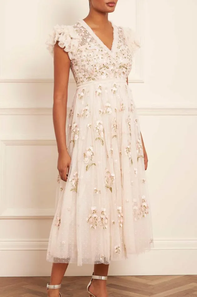 Needle and Thread Dresses Posy VNeck Ballerina Dress Champagne 8211 Women