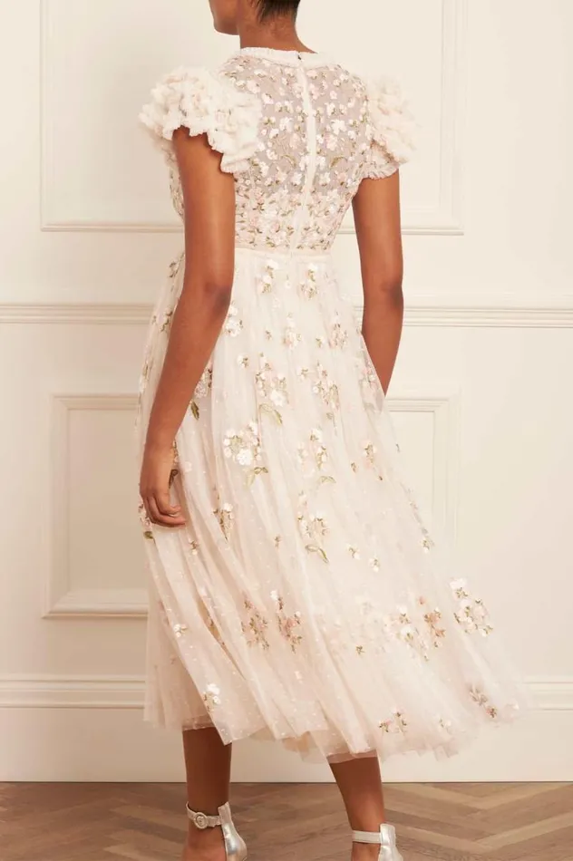 Needle and Thread Dresses Posy VNeck Ballerina Dress Champagne 8211 Women