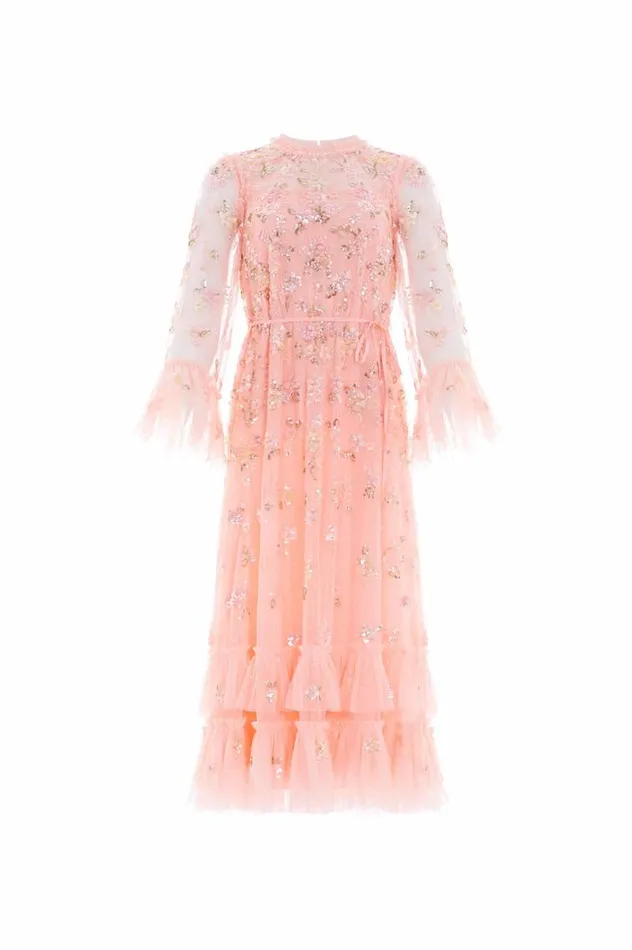 Needle and Thread Dresses Sequin Bloom Gloss Ballerina Dress Coral 8211 Women