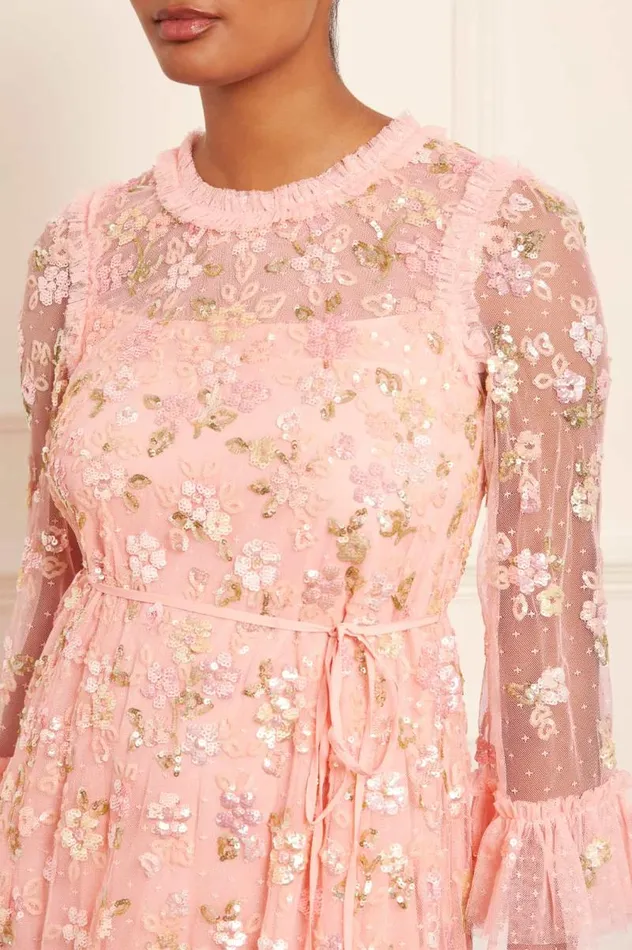Needle and Thread Dresses Sequin Bloom Gloss Ballerina Dress Coral 8211 Women