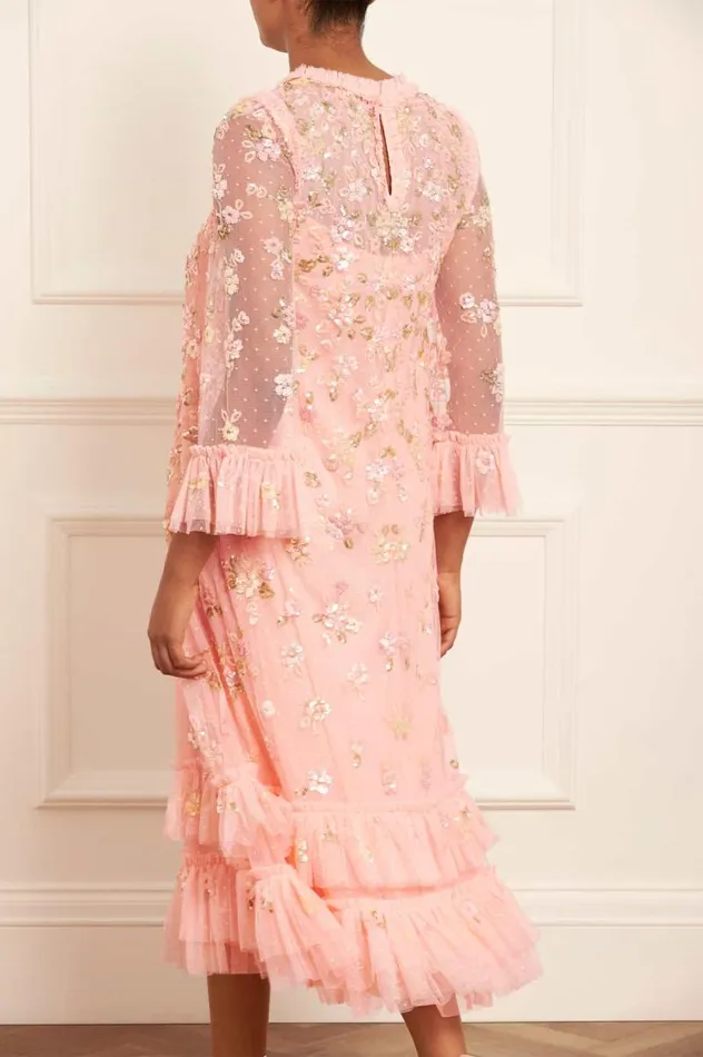 Needle and Thread Dresses Sequin Bloom Gloss Ballerina Dress Coral 8211 Women