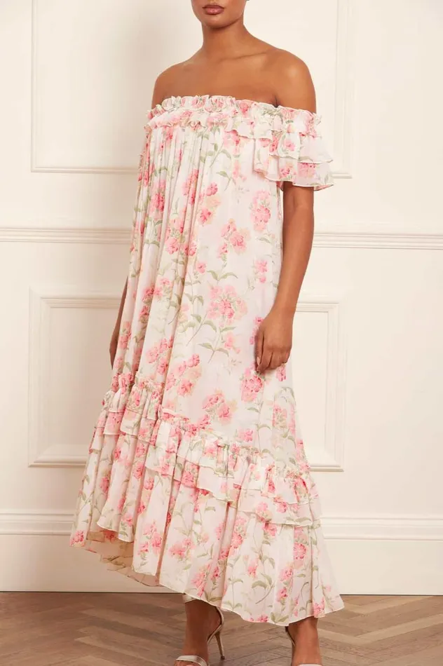 Needle and Thread Dresses Summer Posy Aria Chiffon OffShoulder Ankle Gown Multi 8211 Women