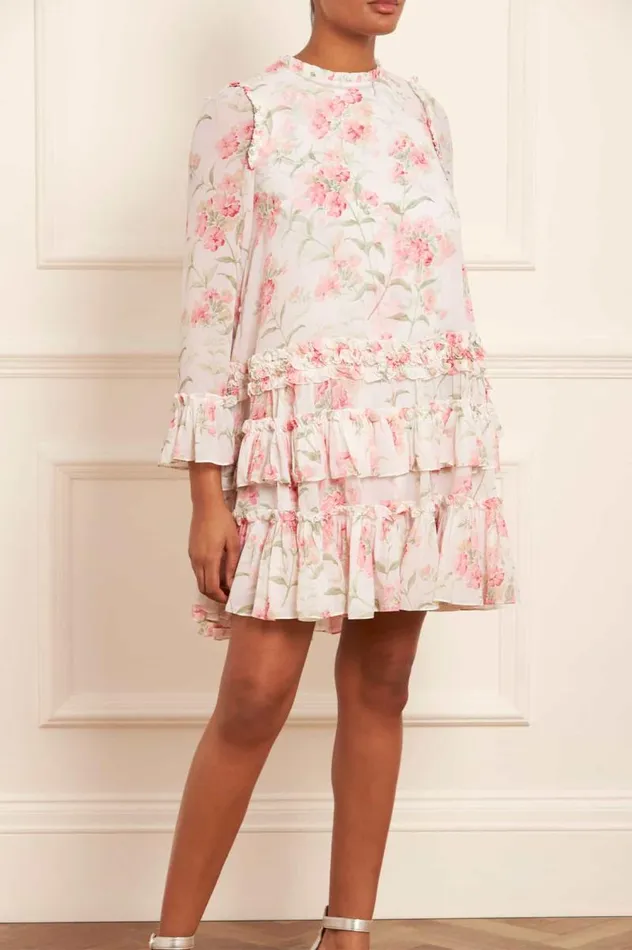Needle and Thread Dresses Summer Posy Chiffon Round Neck Mini Dress Multi 8211 Women