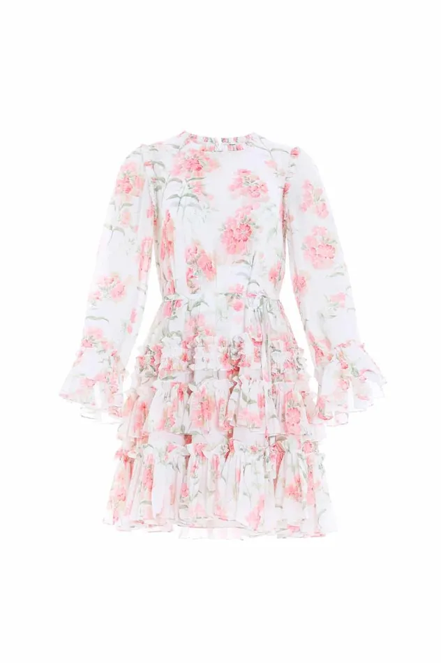 Needle and Thread Dresses Summer Posy Chiffon Round Neck Mini Dress Multi 8211 Women