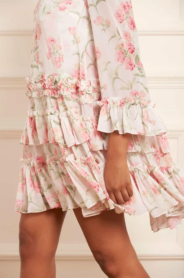 Needle and Thread Dresses Summer Posy Chiffon Round Neck Mini Dress Multi 8211 Women