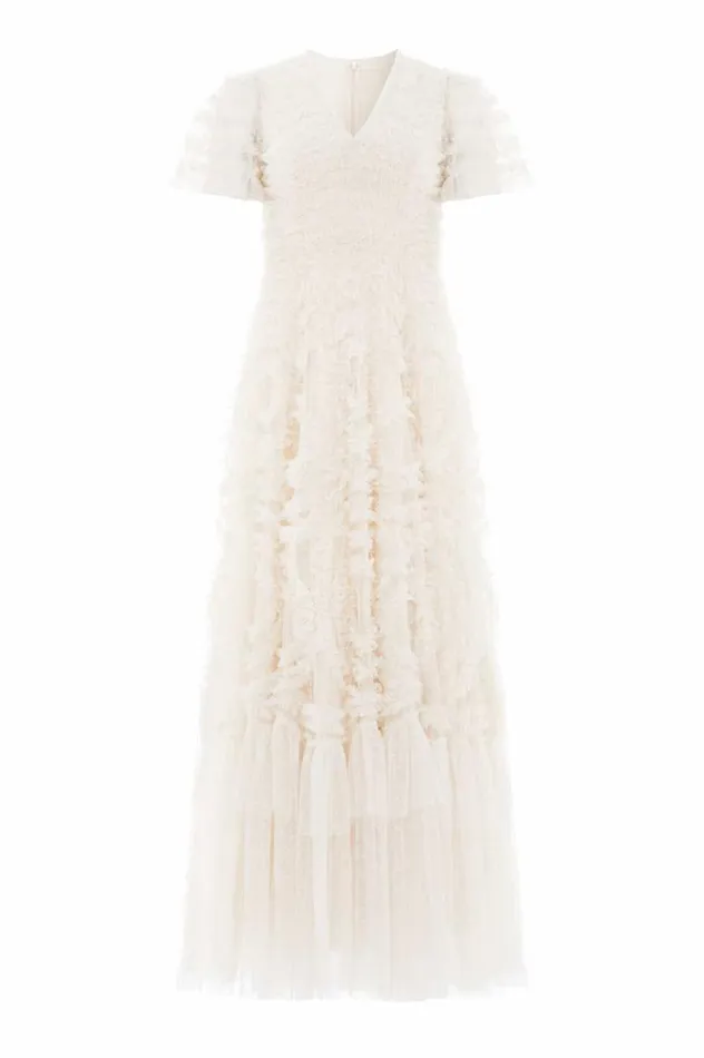 Needle and Thread Dresses Verity Ruffle VNeck Gown Champagne 8211 Women