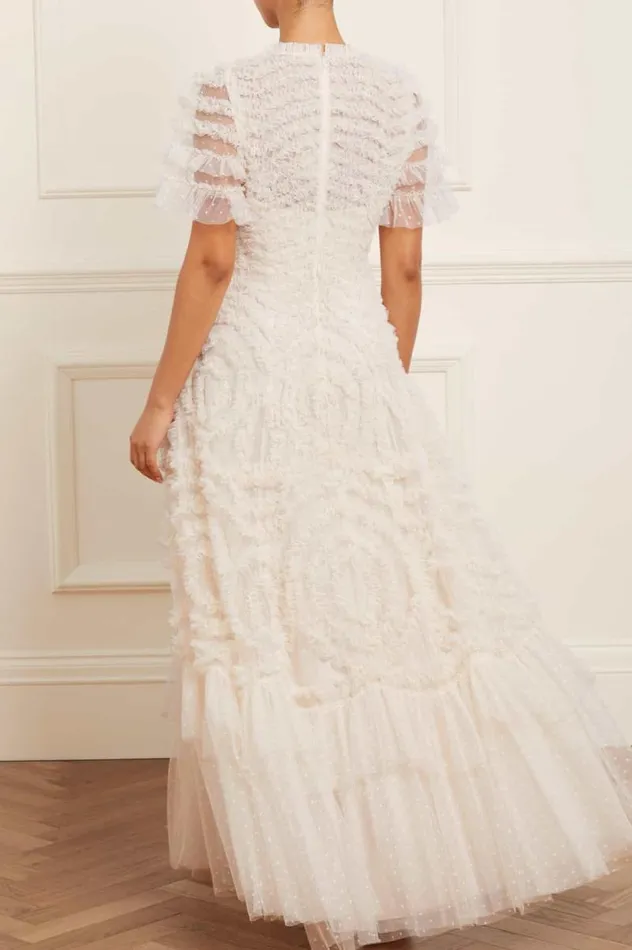 Needle and Thread Dresses Verity Ruffle VNeck Gown Champagne 8211 Women