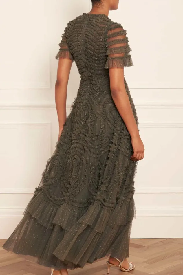 Needle and Thread Dresses Verity Ruffle VNeck Gown Green 8211 Women