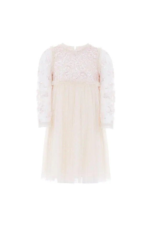 Needle and Thread Kids Formalwear Lilybelle Long Sleeve Kids Dress Champagne 8211 KidsWomen