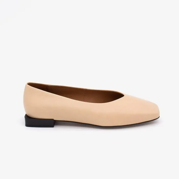 ngel Alarcn Flat Shoes Woman HEBE 8211 Leather Square Toe Flat