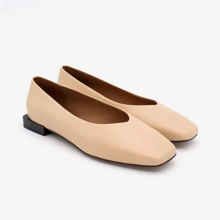 ngel Alarcn Flat Shoes Woman HEBE 8211 Leather Square Toe Flat