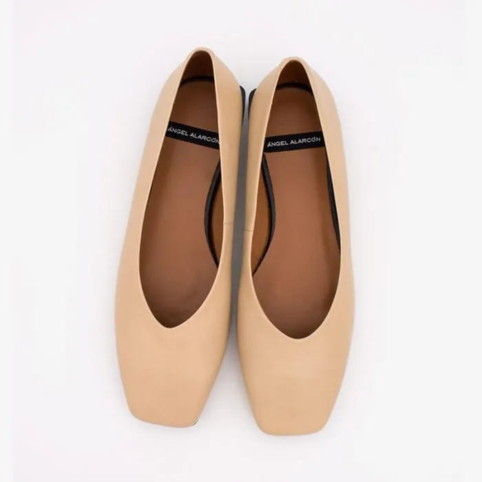 ngel Alarcn Flat Shoes Woman HEBE 8211 Leather Square Toe Flat