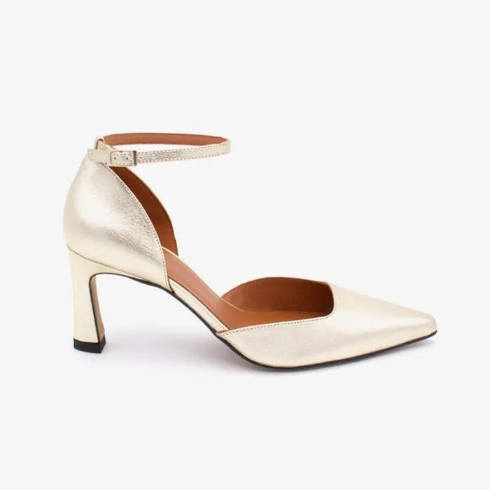 ngel Alarcn Heeled Shoes Woman HALLE 8211 Leather Ankle Strap Pointedtoe D039orsay