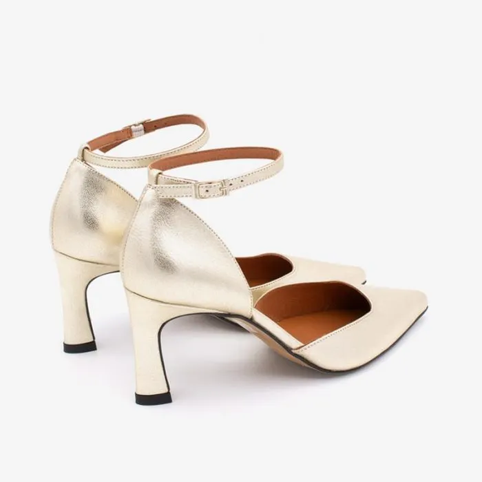 ngel Alarcn Heeled Shoes Woman HALLE 8211 Leather Ankle Strap Pointedtoe D039orsay