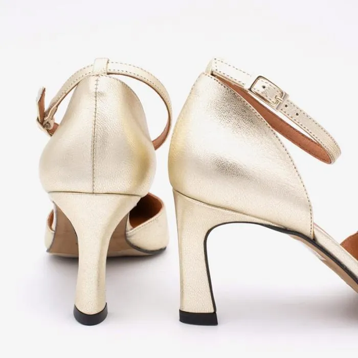 ngel Alarcn Heeled Shoes Woman HALLE 8211 Leather Ankle Strap Pointedtoe D039orsay