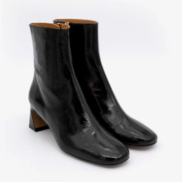 ngel Alarcn Last Units Woman DAMIA 8211 Leather Ankle Boot With A Midheel And Zipper
