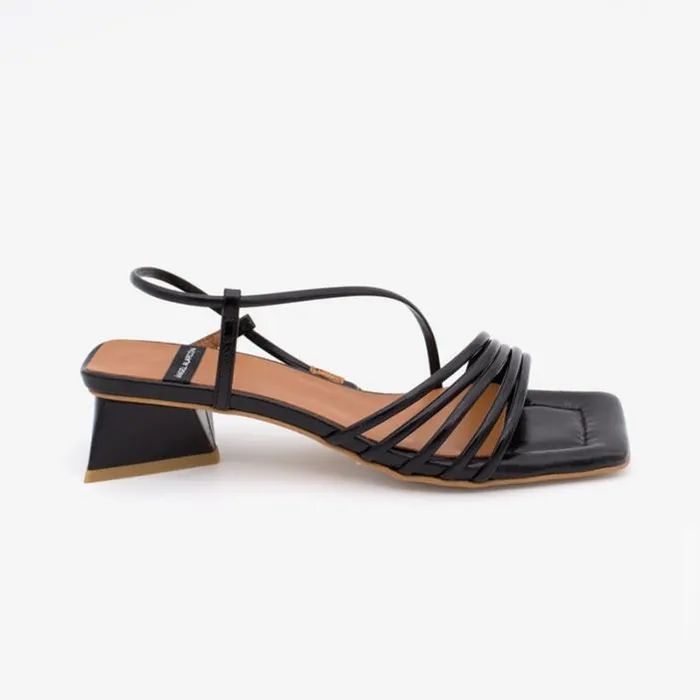 ngel Alarcn Metallized Shoes Woman MAZZY 8211 Leather Strappy Sandal With Triangular Heel Design ngel Alarcn Metallized Shoes Woman MAZZY 8211 Leather Strappy Sandal With Triangular Heel Design