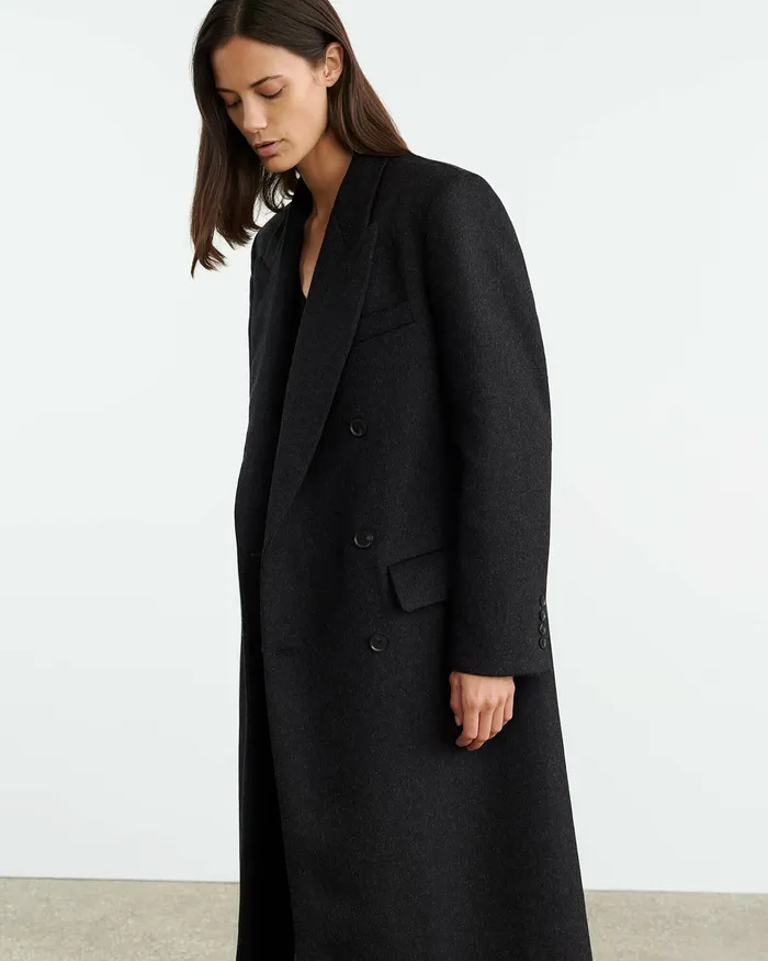 Nili Lotan EDMONT COAT Charcoal Women Coats and Outerwear
