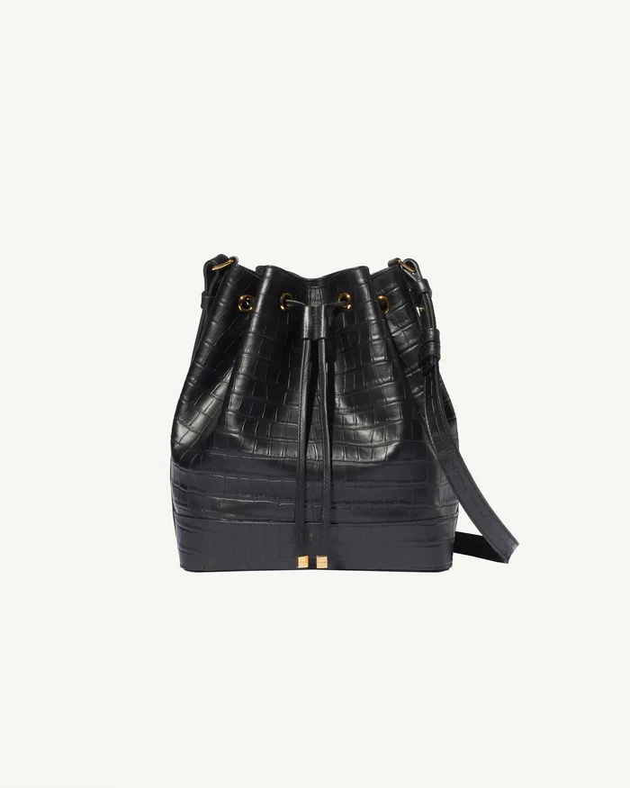 Nili Lotan Handbags Women BRIGITTE BUCKET BAG Black And Gold