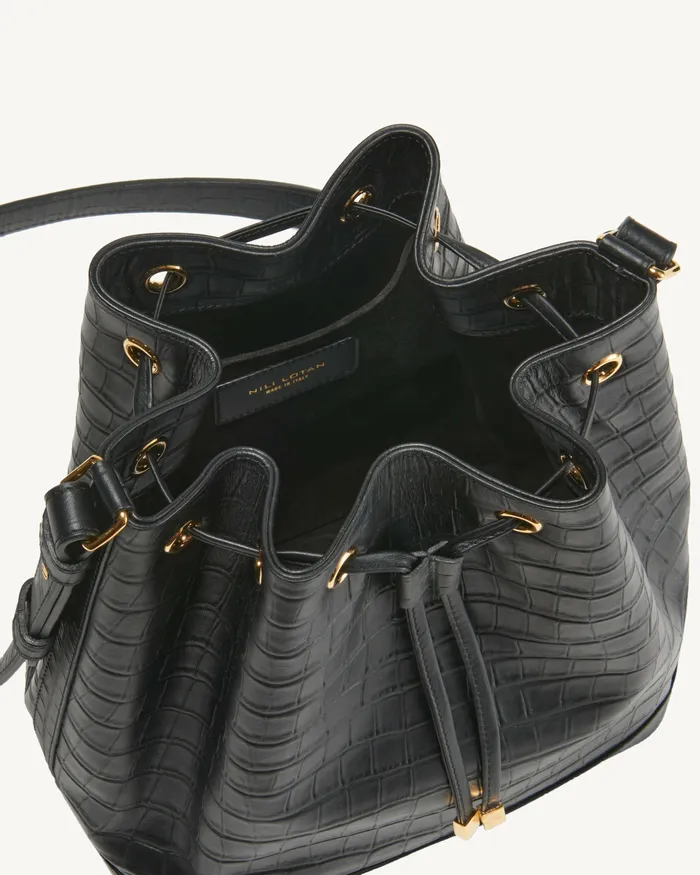 Nili Lotan Handbags Women BRIGITTE BUCKET BAG Black And Gold