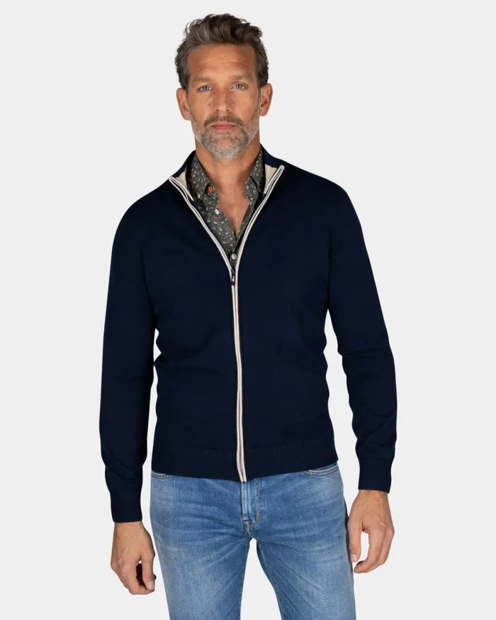 NZA New Zealand Auckland Knitwear Dark Blue Cotton Vest 8211 Autumn Navy 8211 Men