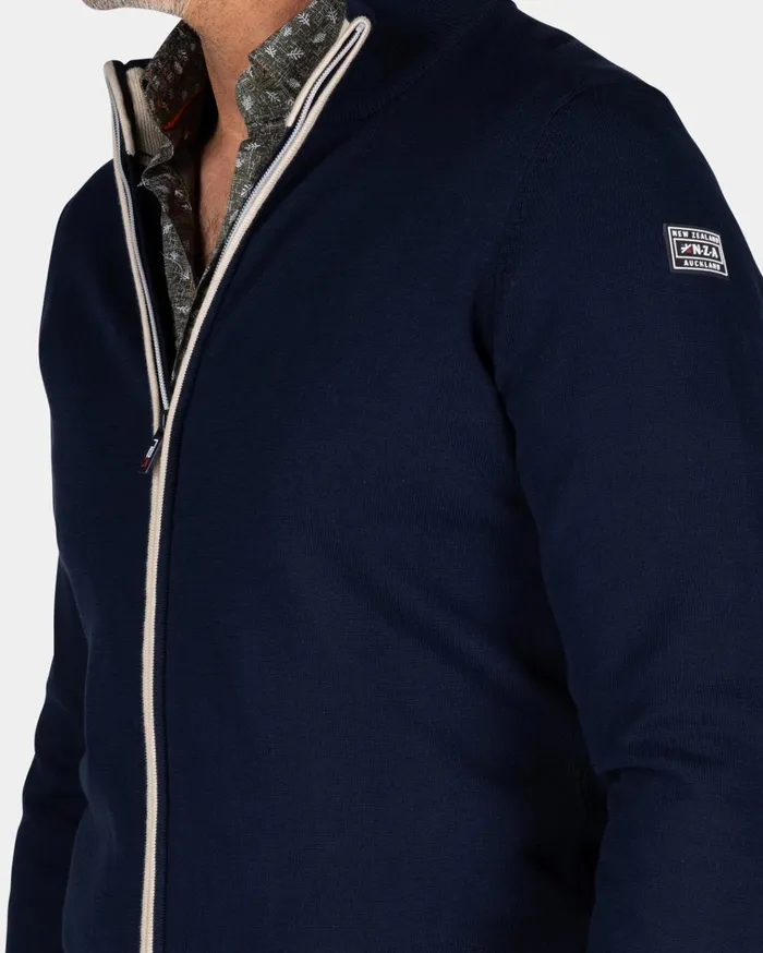 NZA New Zealand Auckland Knitwear Dark Blue Cotton Vest 8211 Autumn Navy 8211 Men